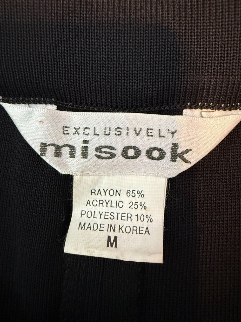 Exclusively Misook Knit Pull On Pants Medium Black Straight Leg Career Office - Picture 3 of 7